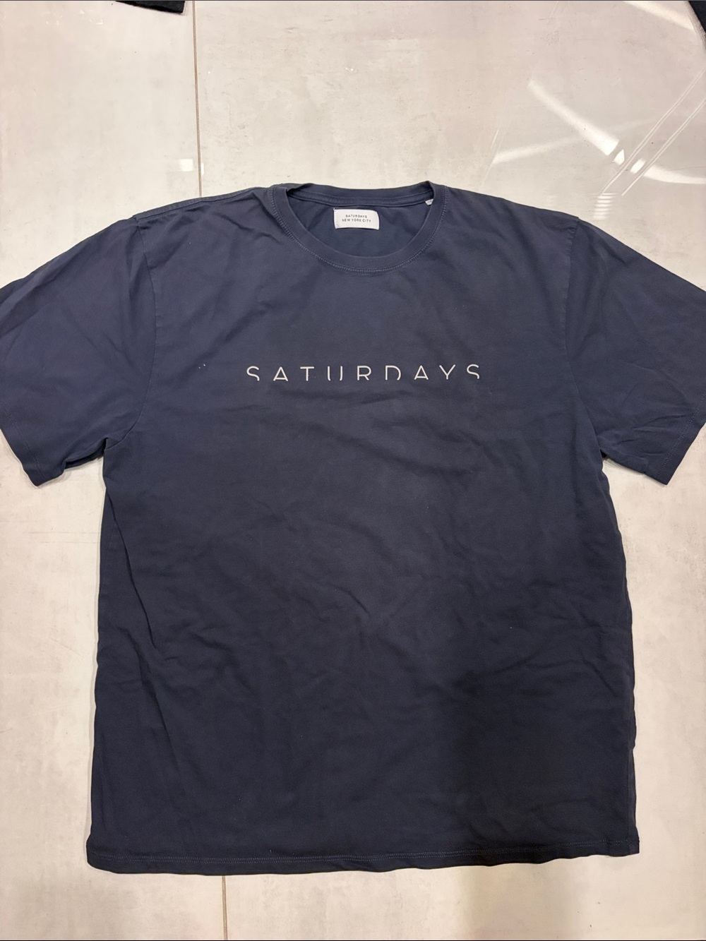 Saturdays New York City Navy Logo Short Sleeve Tee